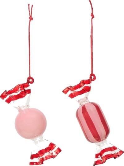 Broste Copenhagen Candy Ornaments DUSTY PINK/POMPEIAN RED Ø 3.7 cm