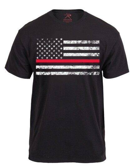 Rothco T skjorte svart Thin Red Line Svart Rothco T skjorte svart Thin Red Line Svart