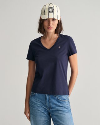Shield t-skjorte med v-hals EVENING BLUE XS Shield t-skjorte med v-hals EVENING BLUE XS