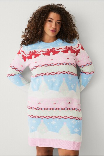 Zizzi Kjole mChris L/S Abk Dress Blå