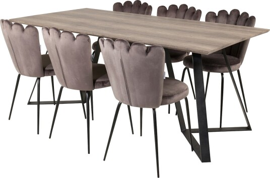 Furniture/Fashion Spisegruppe furniture/fashion Madde med 6 Limhamn Light Stoler GR19200