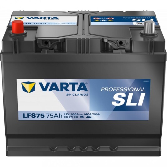 VARTA Fritidsbatteri 12V 75AH 600CCA (260x175x225mm) +venstre LFS75 (812071) VARTA Fritidsbatteri 12V 75AH 600CCA (260x175x225mm) +venstre LFS75 (812071)