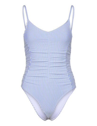 Becksöndergaard Striba Gathered Bea Swimsuit - Blue - XL