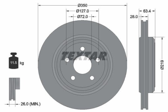 Bremseskive TEXTAR 92282003