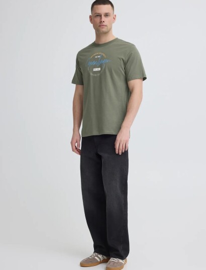 Blend Bhknut Logo S/S Tee Khaki green S