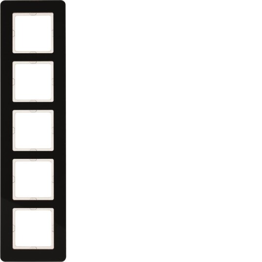 Hager 10156076 Dekkramme 5 Rom Q.7 Glass Svart
