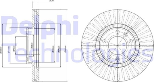 DELPHI BG3835C Bremseskive