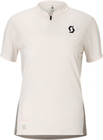 SCOTT Vertic Zip Tee sykkeltrøye korte ermer hvit/beige dame
