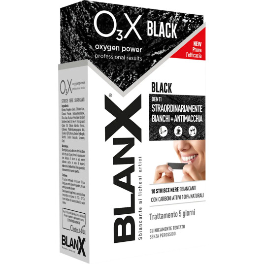 Tandblegningsstrimler BLANX O3X Black Oxygen Power Strips 10 stk. Tandblegningsstrimler BLANX O3X Black Oxygen Power Strips 10 stk.