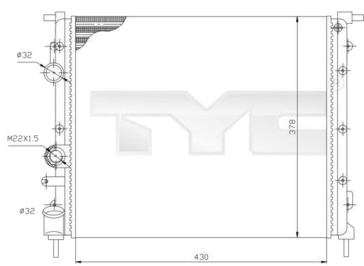 TYC 728 0026 Radiator motorkjøling