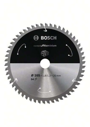 Bosch 165 mm Aluminium Sirkelsagblad med 54 Tenner for Batteridrevne Sager