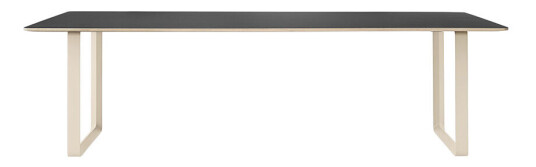 Muuto 70/70 spisebord 255 x 108 cm Black linoleum-Plywood-Sand