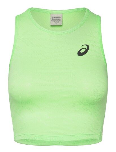 Asics Match Jacquard Crop Top Green XS
