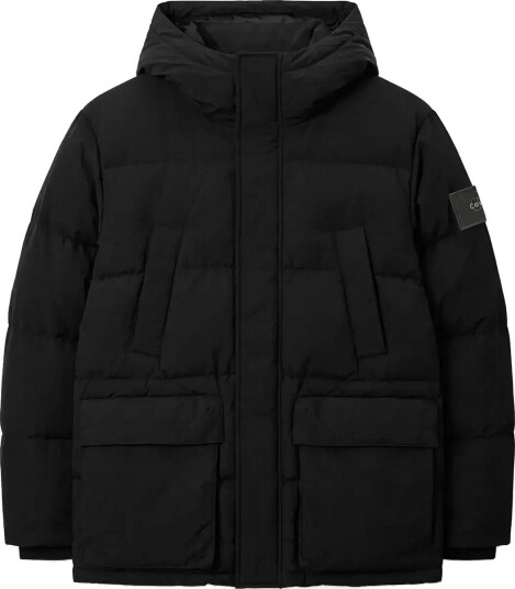 Calvin Klein Jeans Ls Irridescent Nylon Hd Down Puf   BLACK   M