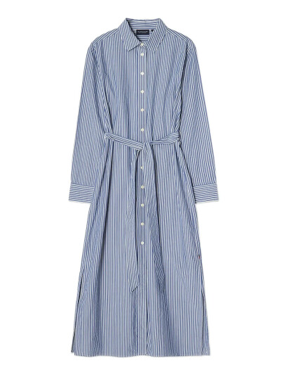 Lexington Clothing Casual Long Poplin Shirtdress Blue M Lexington Clothing Casual Long Poplin Shirtdress Blue M