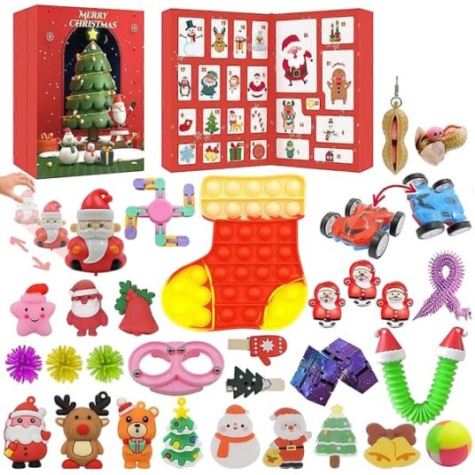 Fidget Julekalender 2024 Nedtelling til jul med 24 dagers sensoriske fidget leker gavesett for barn