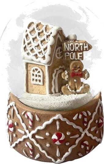 Seasons GLASSKULE PEPPERKAKEHUS MED SNØ 8.5 CM