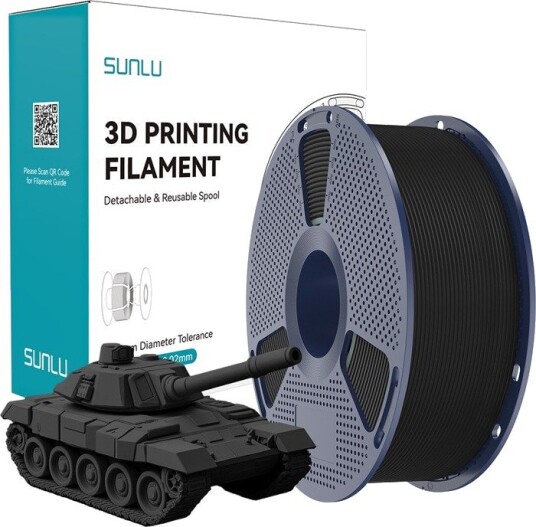 Sunlu PLA+ Høyhastighets Filament Svart 1.75 mm 1 kg