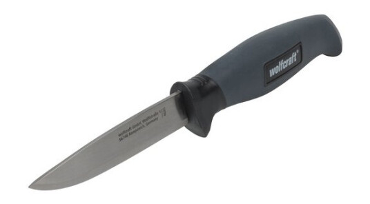 Wolfcraft Gmbh 4085000, Bondekniv, Camper/Scout, Spydspiss, Rustfritt Stål, Sort, 9,5 Cm Wolfcraft Gmbh 4085000, Bondekniv, Camper/Scout, Spydspiss, Rustfritt Stål, Sort, 9,5 Cm