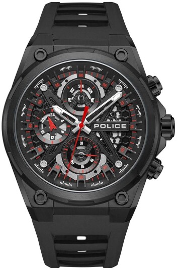 Police Herreklokke PEWGQ0054303 Sonic Sort/Gummi Ø45 mm
