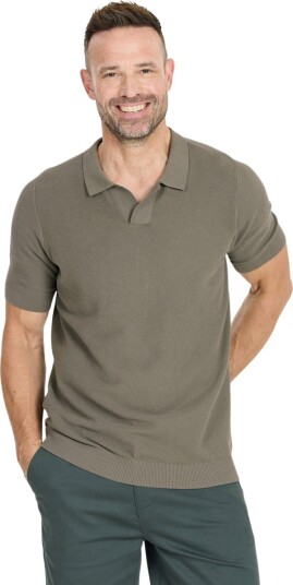 NOU Beusch Strikket Polo T skjorte Herre Olivengrønn 3XL