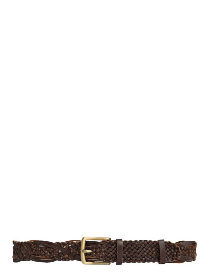 DEPECHE Weave Belt Brown 85