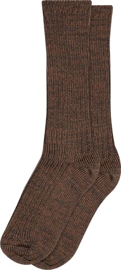 MP Sokker - Ull - Rib - Quinn - Brown Melange - MP - 33/36 - Sokker - Brun - 33-36