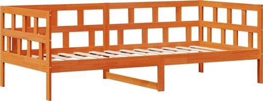 Dagseng med skuffer voksbrun 80x200 cm heltre furu