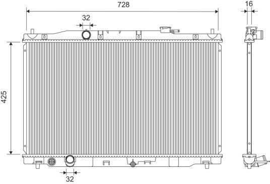 Radiator, motorkjøling VALEO 701443