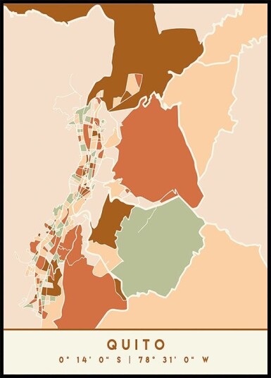 Black Maps Earth Tones 70 Plakat Plakat / 21x30cm