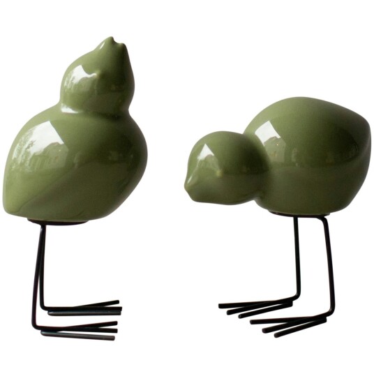 Dbkd Swedish bird Dekorasjon 2 pk Shiny Green