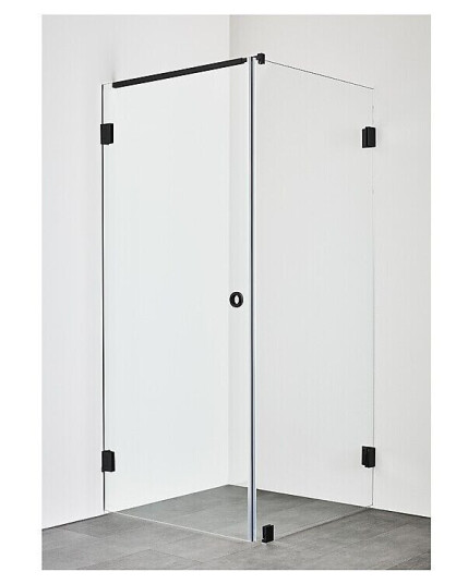 Hafa Infinity Combi Dusjhjørne 80x80 cm, Sort/Klarglass