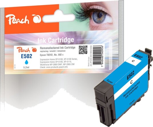 Kompatibel med Epson No. 502 Blekkpatron Cyan T02V2 5,2ml
