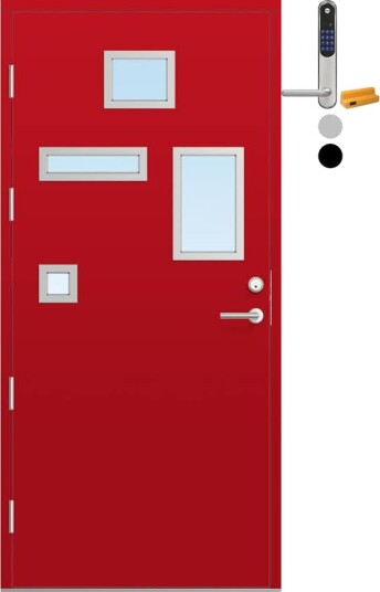 Ytterdør Bygg1 Fjell 08 Klarglass med Yale Doorman Classic Home