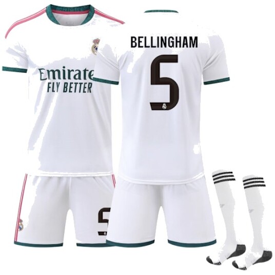 2026 2027 Real Madrid Hjemme Barn Voksen Fotballtrøye Nr. 5 Bellingham