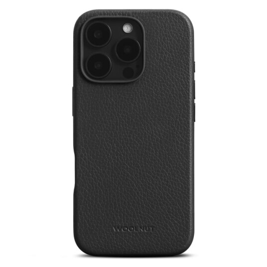 WOOLNUT skinnetui for iPhone 16 Pro Svart