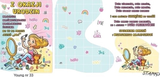 Stamp Kort Young B6 + Konvolutt Motiv Nr. 33 Bursdag