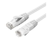 MicroConnect - Koblingskabel - RJ-45 (hann) til RJ-45 (hann) - 25 cm - 5 mm - UTP - CAT 6a - halogenfri, innendørs, formstøpt, rund, uten hindringer - hvit