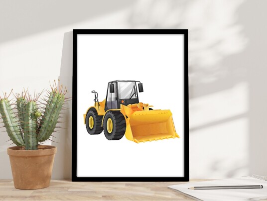 Plakat – Bulldoser / Gul Plakat – Bulldoser / Gul