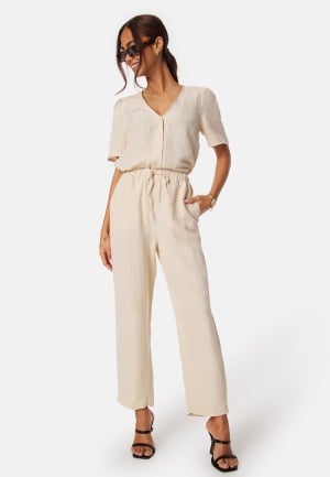 BUBBLEROOM Linen Blend Pants Light beige 2XL
