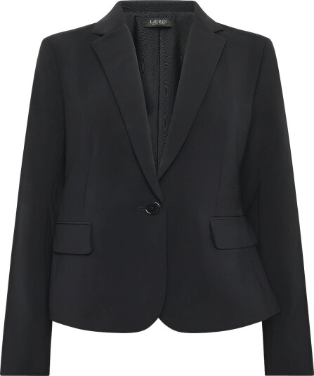 Lauren Ralph Lauren Stretch Crepe Blazer   BLACK   40