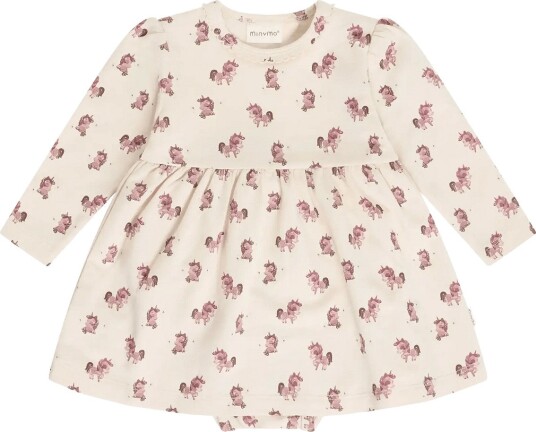Minymo Body Dress Ls Aop Sweat   Pink   80