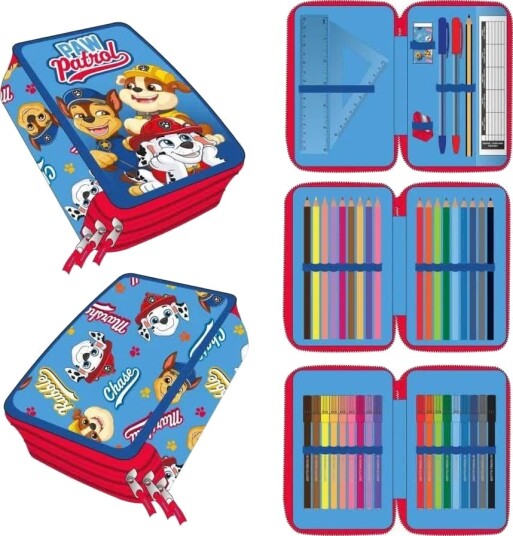 Paw Patrol Pennal Med 3 Rom Inkl. Innhold Blå/Rød