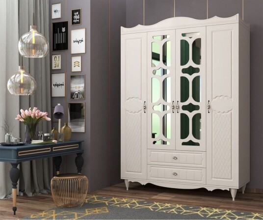 Noric Garderobe 140x190 cm - Matt Hvit