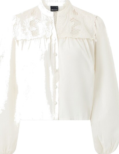 Gina Tricot Bluse Boho Blouse Hvit