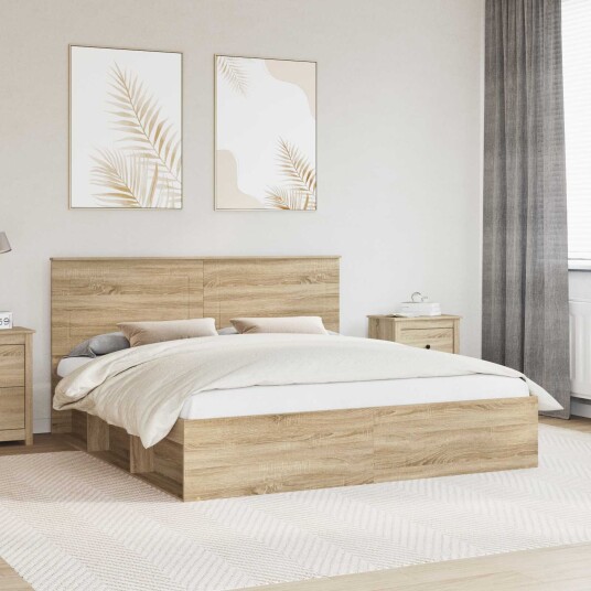 Sengestamme med hodegjerde Sonoma 180 x 200 cm Massiv furu