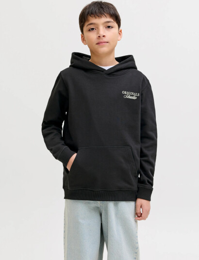 Jack & Jones Jornorrebro Typo Back Sweat Hood Sn Jnr Black 128 Jack & Jones Jornorrebro Typo Back Sweat Hood Sn Jnr Black 128