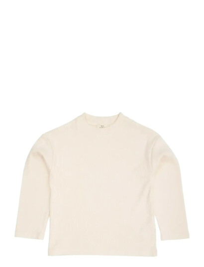 Copenhagen Colors Modal Rib Ls Blouse W. Drop Shoulder - Cream - 146