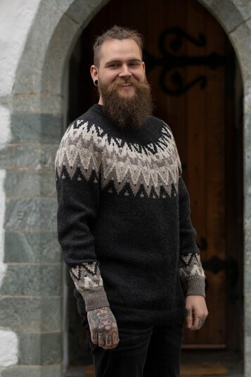 Viking Garn 2127 10F Solid Genser Koksgrå