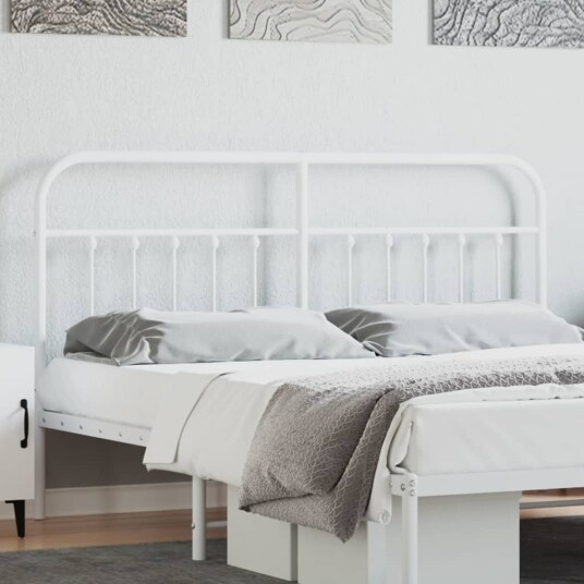 Sengegavl i metall hvit 160 cm 8720845882051